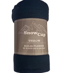 SnowCap Solid Fleece Throw Blanket - Navy